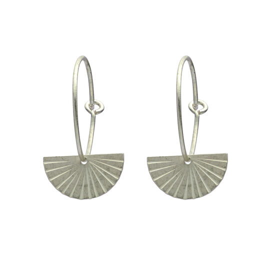 Silver fan earrings